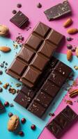 A Table Covered With Chocolate and Nuts photo