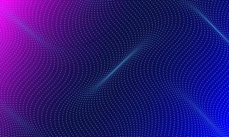 Particle technology abstract wave background design. Abstract wave moving dots flow particles, futuristic technology concept, hi-tech and big data background design for brochure, flyers, banner vector