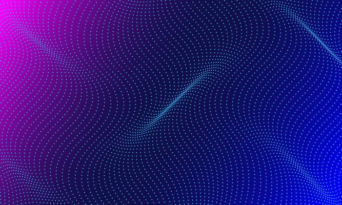 Particle technology abstract wave background design. Abstract wave moving dots flow particles, futuristic technology concept, hi-tech and big data background design for brochure, flyers, banner