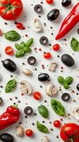 Table Topped With Various Food Bowls photo