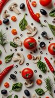 Table Topped With Various Food Bowls photo