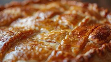 Pie On Wooden Table photo