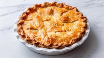 Pie On Wooden Table photo