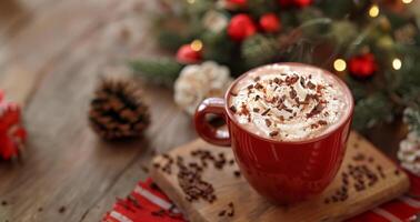 A Cup of Hot Chocolate With Whipped Cream photo