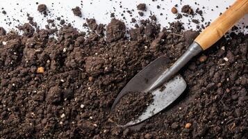 Pile of Dirt With Shovel photo