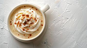 Close Up of Coffee Cup on Table photo