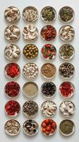 Table Topped With Various Food Bowls photo
