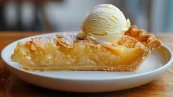 Slice of Pie With Ice Cream photo