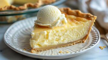 Slice of Pie With Ice Cream photo