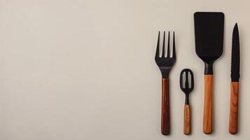 Group of Forks and Spoons Arranged Neatly photo