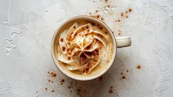 Close Up of Coffee Cup on Table photo