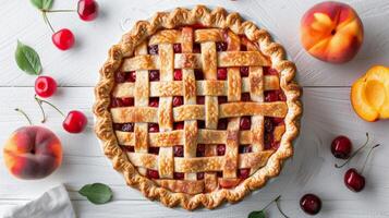 Homemade Pie With Lattice Design photo