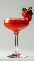 Refreshing Strawberry Martini With Fresh Strawberries photo