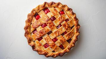 Homemade Pie With Lattice Design photo