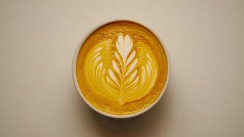 A Cup of Coffee With a Leaf photo