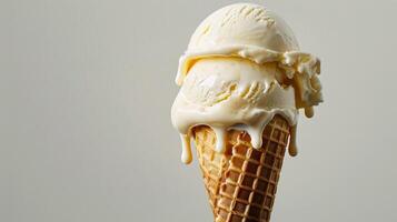 Ice Cream Cone With Whipped Cream photo