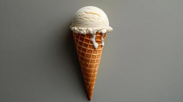 Ice Cream Cone With Whipped Cream photo