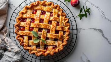 Pie on White Plate photo