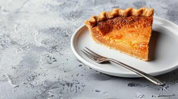 Piece of Pie on Plate With Fork photo