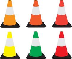 Set Traffic Cone with various color vector