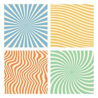 Groovy hippie 70s backgrounds. Waves, swirl, twirl pattern. Twisted and distorted texture in trendy retro psychedelic style. Y2k aesthetic. vector