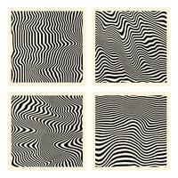 Groovy hippie 70s backgrounds. Waves, swirl, twirl pattern. Twisted and distorted texture in trendy retro psychedelic style. Y2k aesthetic. vector