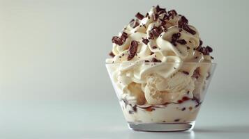 Cup Filled With Ice Cream and Chocolate Chips photo