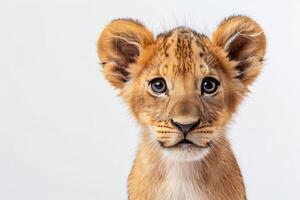 Young Lion Cub Gazes at Camera photo