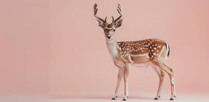 Small Deer Standing on White Floor photo