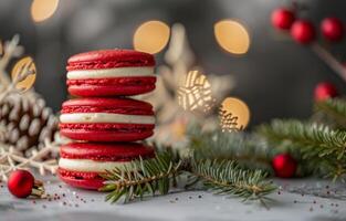 A Pile of Macaroons on a Table photo