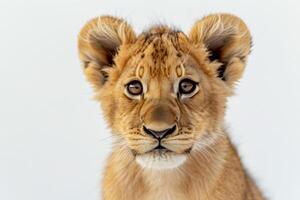 Young Lion Cub Staring at Camera photo