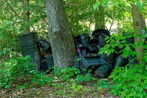 Discarded planting trays and containers photo