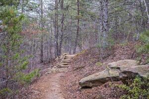 Hiking trail in the mountains photo
