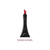 Red lipstic design graphic rouge a levres Parisian cosmetics luxury style vector