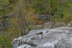 Rocky cliffs with trees photo