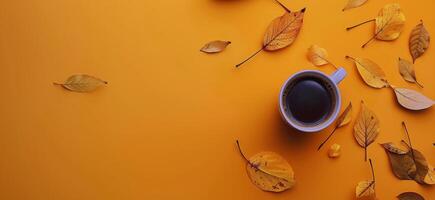 A Cup of Coffee on Yellow Table photo