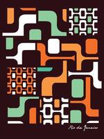Illustration of geometric shapes in a composition alluding to the sidewalk of Ipanema, Rio de Janeiro, Brazil. vector