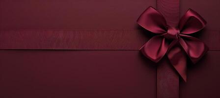 Close Up of Red Gift Box With Bow photo