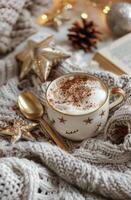 A Cup of Hot Chocolate on a Blanket photo