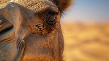 Intense Horse Eye Against Blue Sky photo