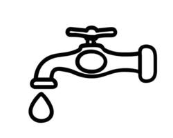 illustration of a faucet with water drops vector