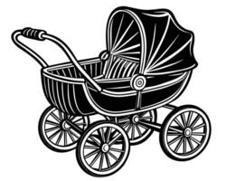 Baby carriage on white background vector