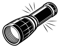 Torchlight Outline Illustration On White Background vector