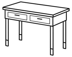 mesa de madera aislada sobre fondo blanco vector