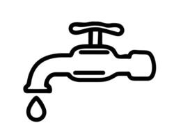 illustration of a faucet with water drops vector