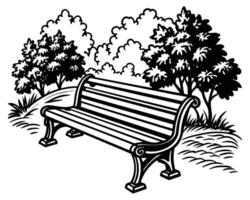 Bench in the park vector