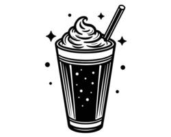 Cream in a cup with straw vector