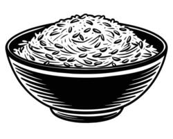 arroz en cuenco aislado en blanco vector