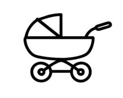 Baby carriage on white background vector