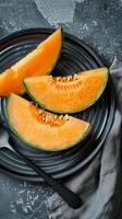 Sliced Melon on a Plate photo